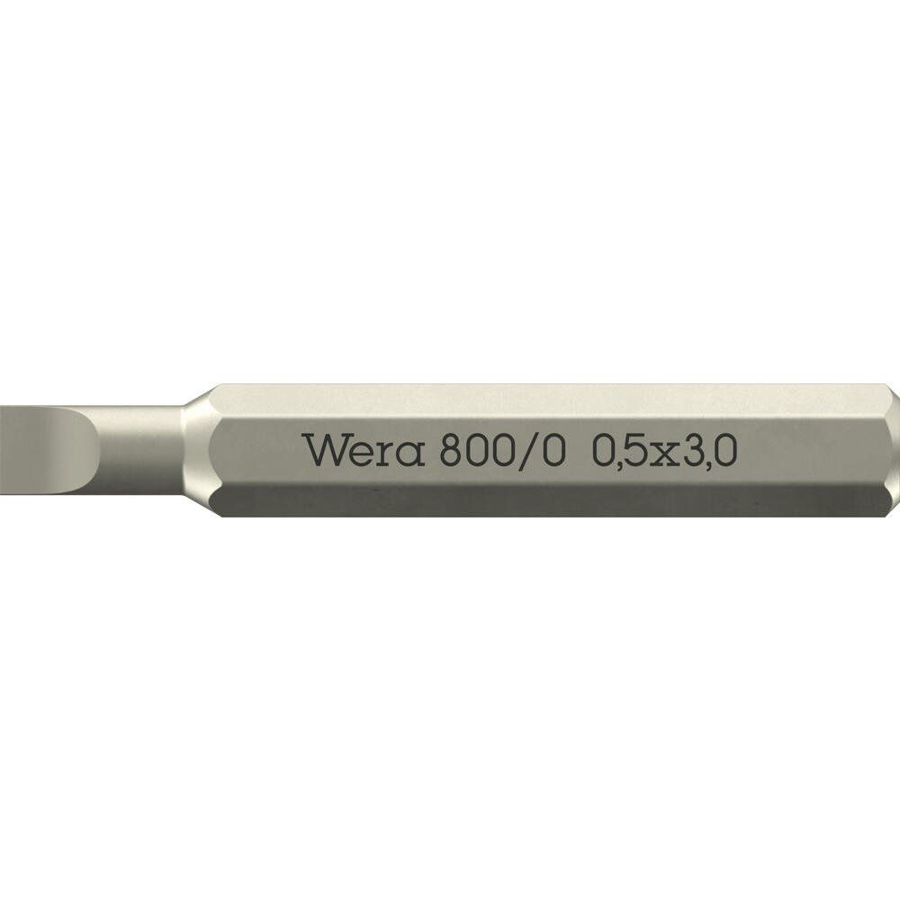 Wera 800/0 4mm Hex Drive Slotted Micro Screwdriver Bits - Image 1