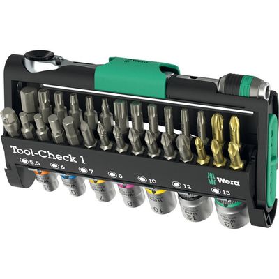 Wera Tool Check 38 Piece 1/4" Drive Hexagon Socket and Screwdriver Bit Set
