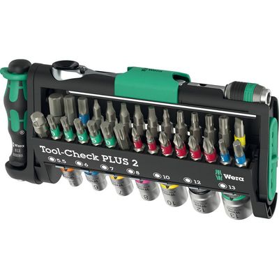 Wera Tool Check Plus 2 39 Piece Screwdriver and 1/4" Drive Hexagon Socket Set