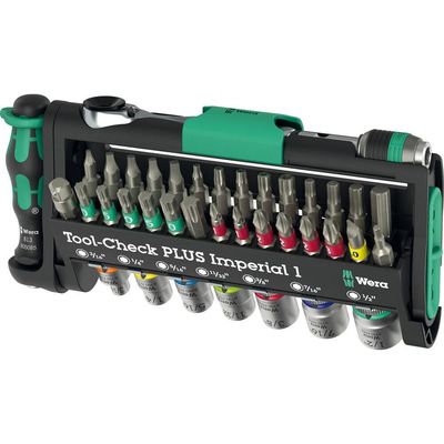Wera Tool Check Plus 39 Piece Screwdriver and 1/4" Drive Socket Set Imperial