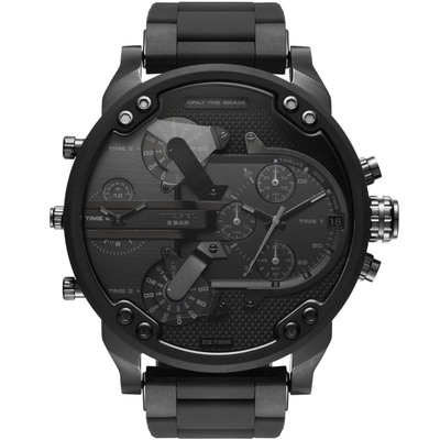 Diesel Mr. Daddy 2.0 DZ7396 Men's Chronograph Black Silicone Wrapped Steel Watch - Thumbnail 2