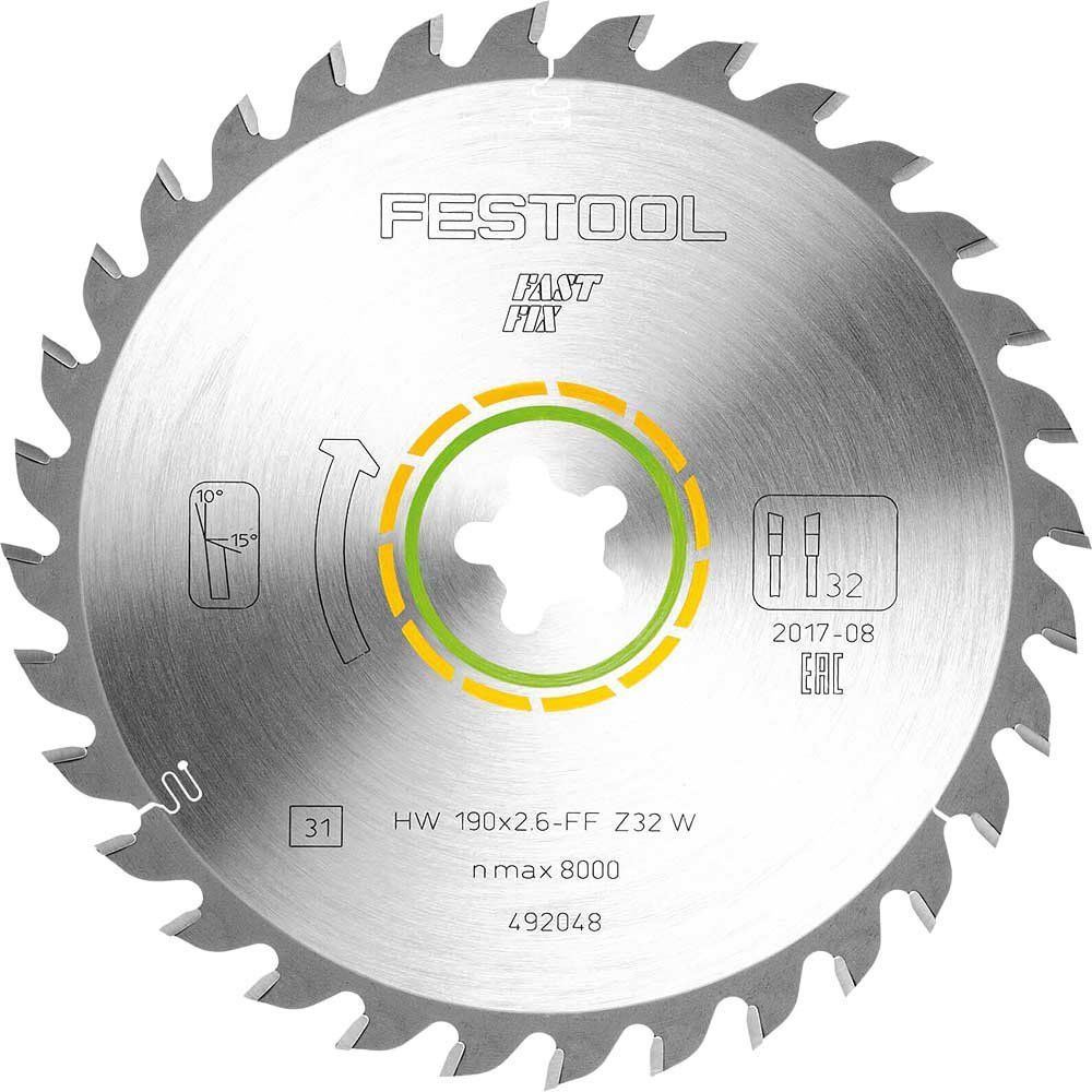 Festool Universal Wood Cutting Circular Saw Blade 190mm 32T FastFix - Image 1