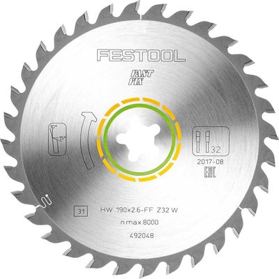 Festool Universal Wood Cutting Circular Saw Blade 190mm 32T FastFix