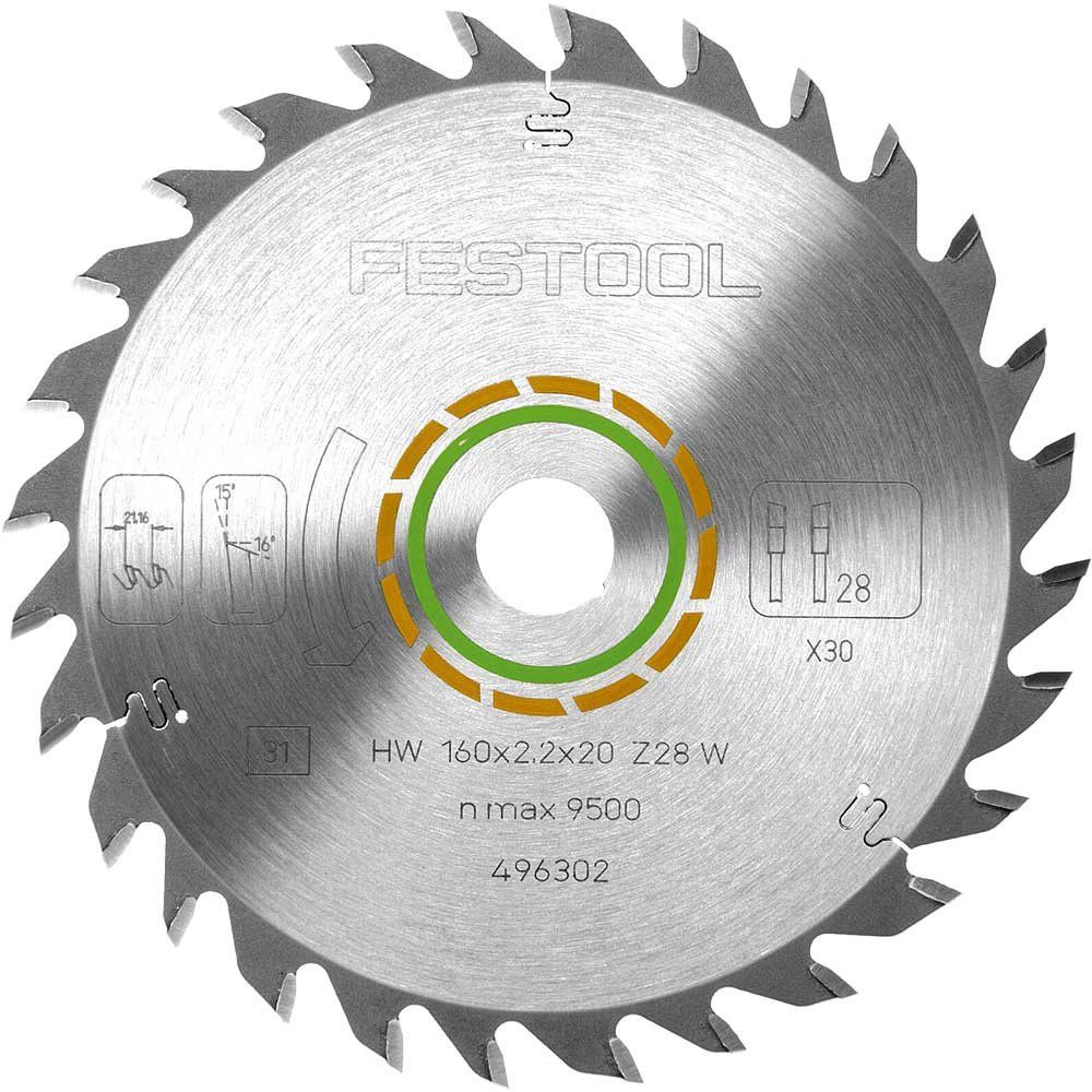 Festool Universal Wood Cutting Saw Blade 160mm 28T 20mm - Image 1