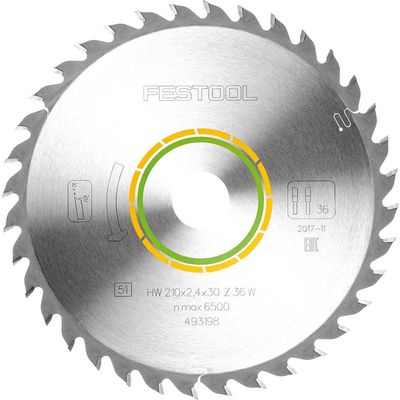 Festool Silver 500124 KS60 36 Tooth Universal 2.3mm Tct Saw Blade, Size: 216x30mm