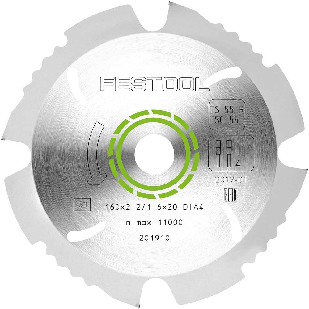 Festool Cement Fibre Board Circular Saw Blade 160mm 4T 20mm - Image 1