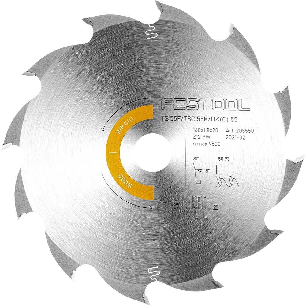Festool TS55 F Panther Wood Ripping Circular Saw Blade 160mm 160mm 12T 20mm - Image 1
