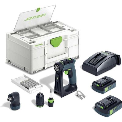 Festool CXS 18 18v Cordless Brushless Drill Driver Set 2 x 3ah Li-ion Battery Charger Case