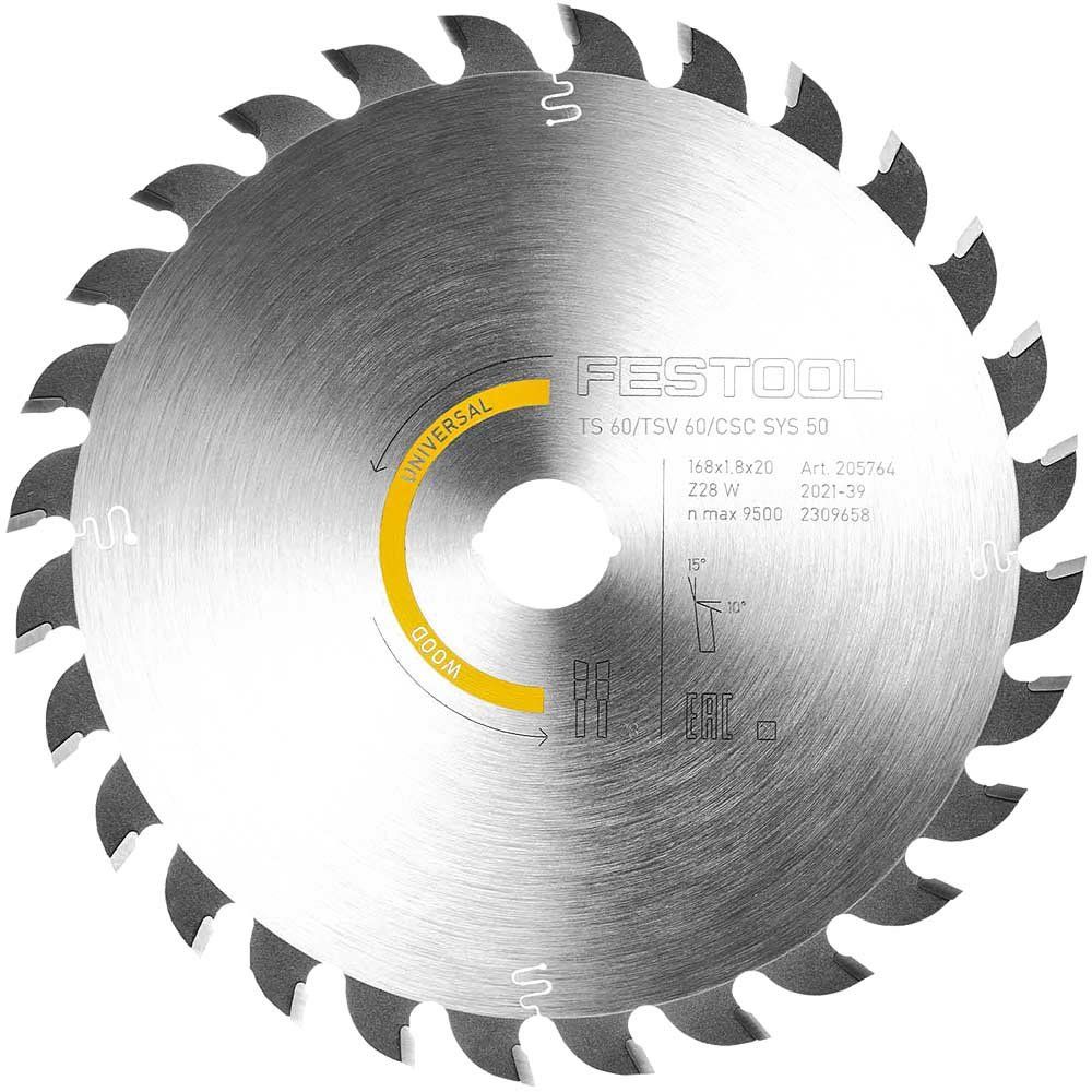 Festool Universal Wood Saw Blade 168mm For TS60 Plunge Saw 168mm 28T 20mm - Image 1