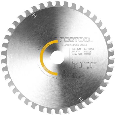 Festool Fine Tooth Wood Cutting Circular Saw Blade 168mm 42T 20mm
