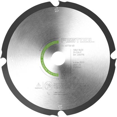 Festool Cement Fibre Board Circular Saw Blade 168mm 4T 20mm