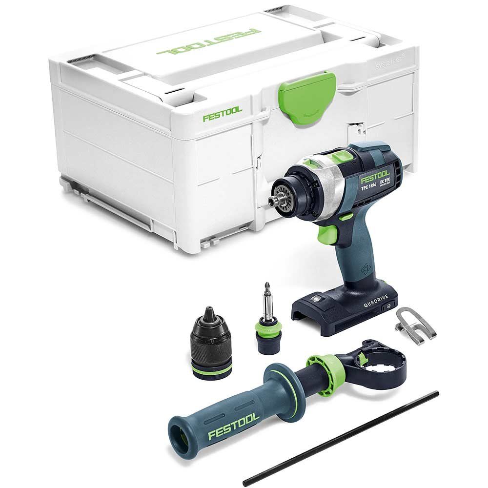 Festool TPC 18/4 QUADRIVE 18v Cordless Brushless Combi Drill No Batteries No Battery Charger Case - Image 1