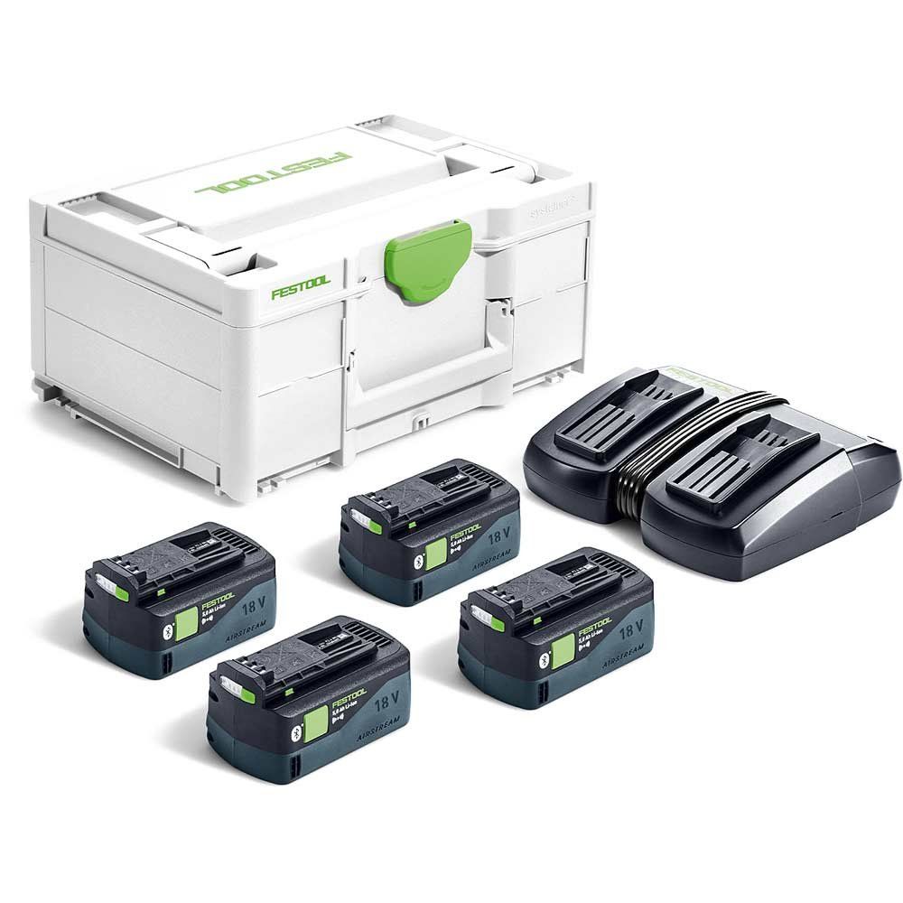 Festool SYS 18v Energy Set 4 x Batteries 5Ah TCL 6 DUO Charger & Case 5ah - Image 1