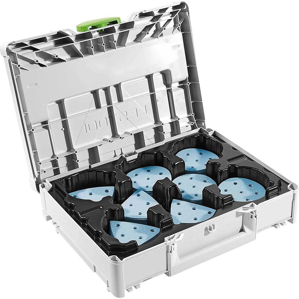 Festool SYS-STF D90/V93 GR-Set 90mm Granat Mixed Sanding Sheets & Systainer Case - Image 1