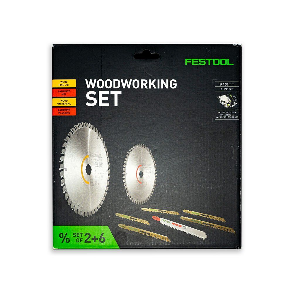 Festool F-KSB-SORT/2 160mm Circular Saw Blade 2 Piece Set 160mm Assorted Teeth 20mm - Image 1