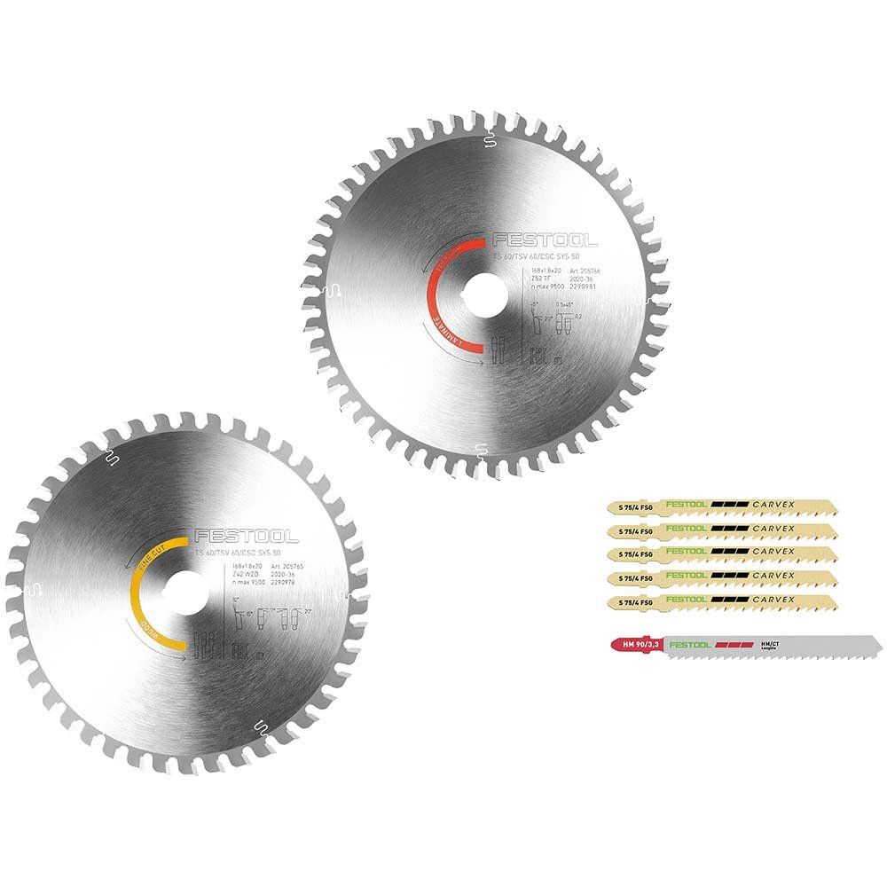 Festool F-KSB-SORT/2 168mm Circular Saw Blade 2 Piece Set 168mm Assorted Teeth 20mm - Image 1