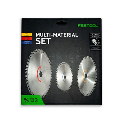 Festool F-KSB-SORT/3 168mm Circular Saw Blade 3 Piece Set 168mm Assorted Teeth 20mm