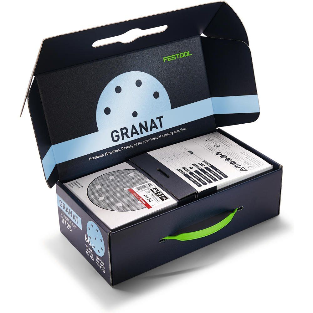 Festool D125 GR-Set 60 Piece Granat Sanding Disc Set 125mm - Image 1