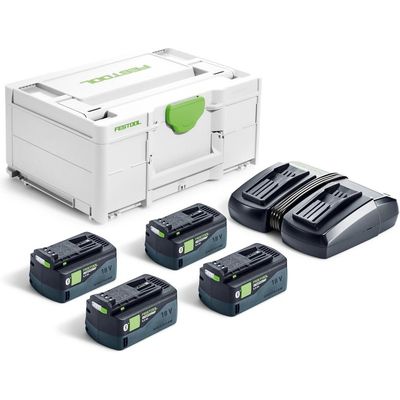 Festool SYS 18v Cordless High Power 4 Battery 5ah and Charger Kit