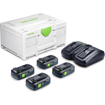 Festool SYS 18v TBX Cordless 4 Battery 4ah and Charger Kit