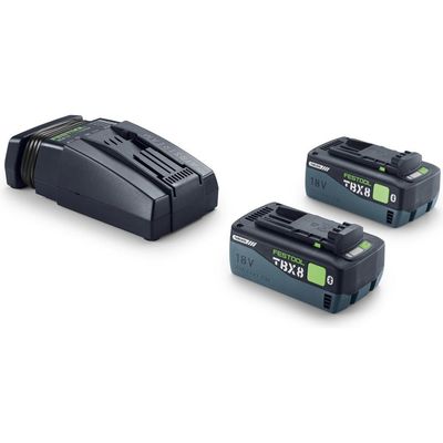 Festool 18v TBX Cordless 2 Battery 8ah and Charger Set