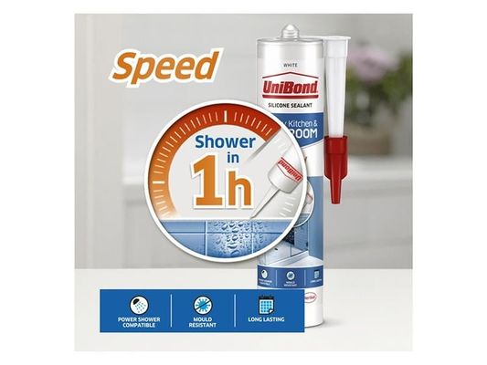 Unibond, Speed Seal, Shower/Bathroom, 300Ml, Silicone - White