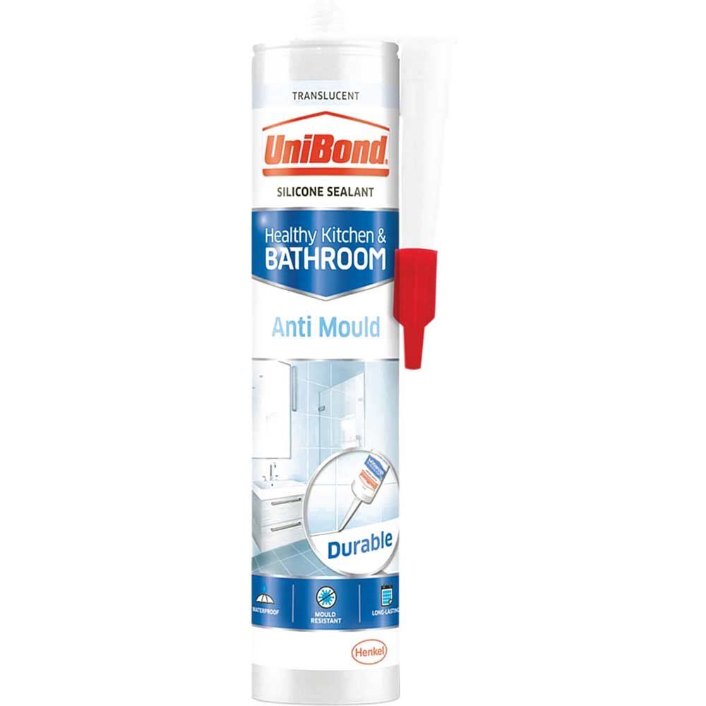 Unibond 2707171 Healthy Kitchen & Bathroom Anti Mould Sealant Translucent Cartridge 274G - Image 1