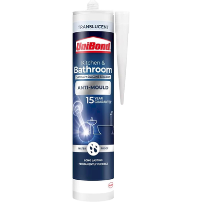 Unibond 2707171 Healthy Kitchen & Bathroom Anti Mould Sealant Translucent Cartridge 274G - Thumbnail 2