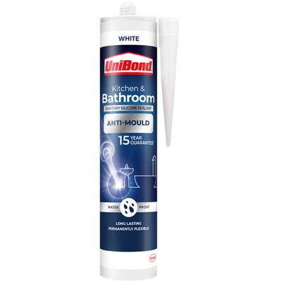Unibond 2707173 Healthy Kitchen & Bathroom Anti Mould Sealant White Cartridge 274G