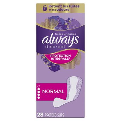 Pack of 28 Always Sensitive Bladder Normal Discreet Liners - Multicolour