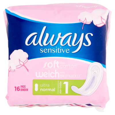 Always Sensitive Normal Ultra (Size 1) Sanitary Towels 16 Pads