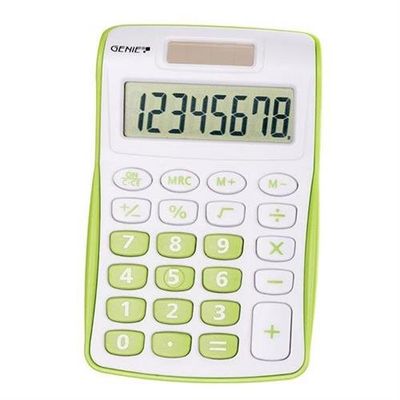 Genie 120 G calculator Pocket Display Green. White