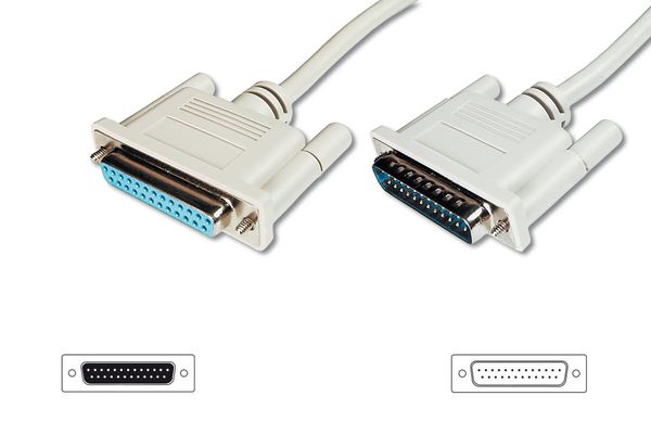 Digitus Datatransfer extension cable. D-Sub25/M - D-Sub25/F