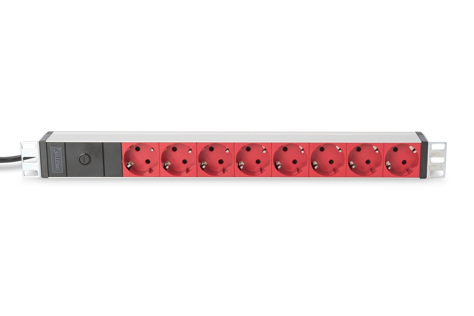 Digitus aluminum outlet strip with pre-fuse. 8 safety outlets. 2 m sup - Image 1