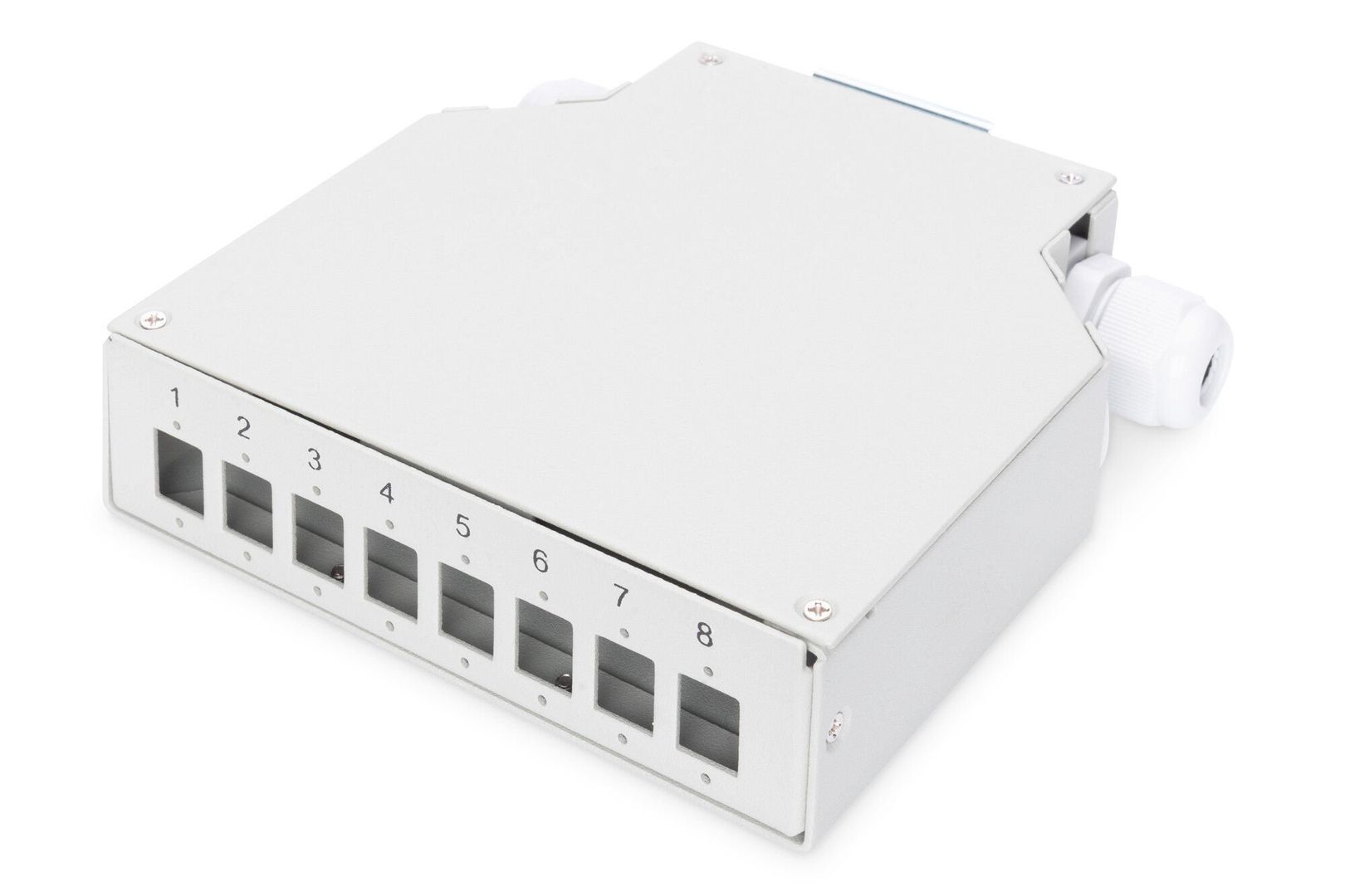 Digitus Din Rail Splice Box for 8 LC/DX couplers - Image 1