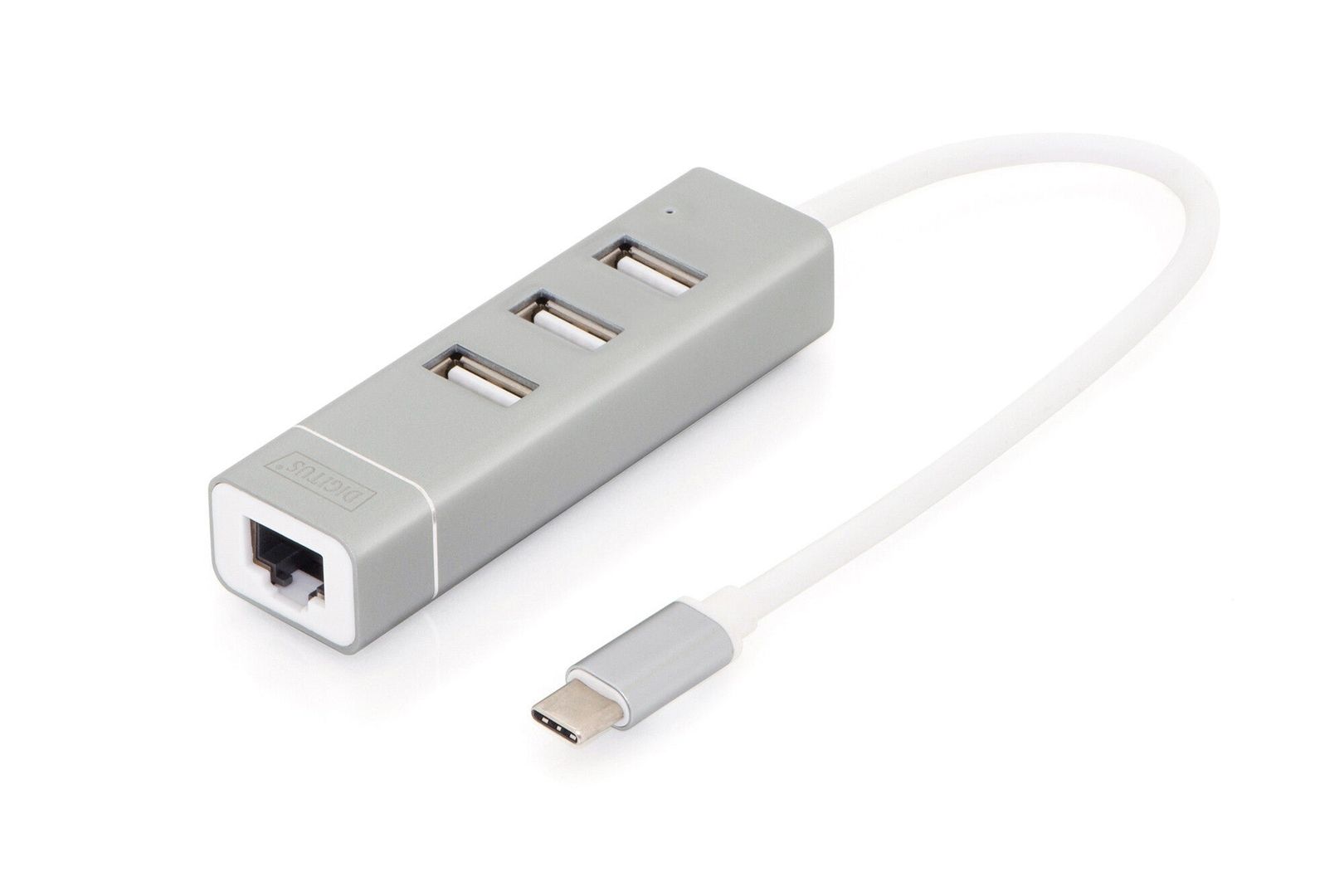 Digitus USB Type-C™ 3-Port Hub + Fast Ethernet LAN Adapter - Image 1