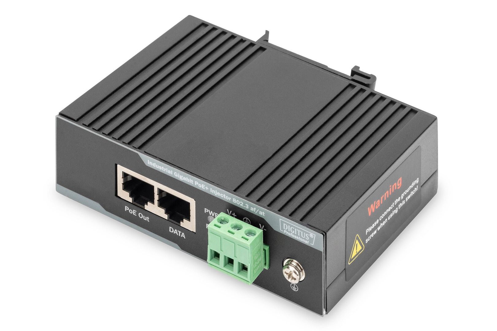 Digitus Industrial Gigabit Ethernet PoE+ Injector. 802.3 af/at. 60 W - Image 1