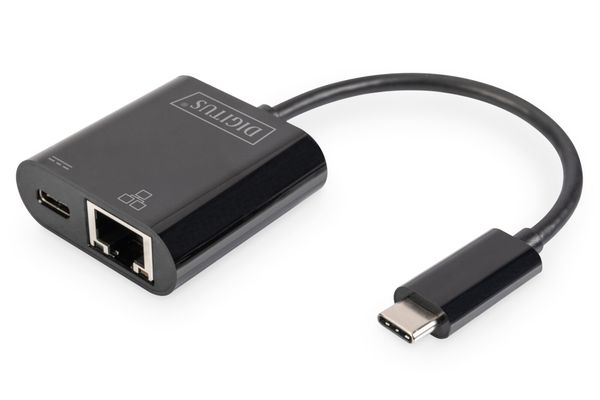 Digitus USB Type-C™ Gigabit Ethernet adapter with Power Delivery suppo