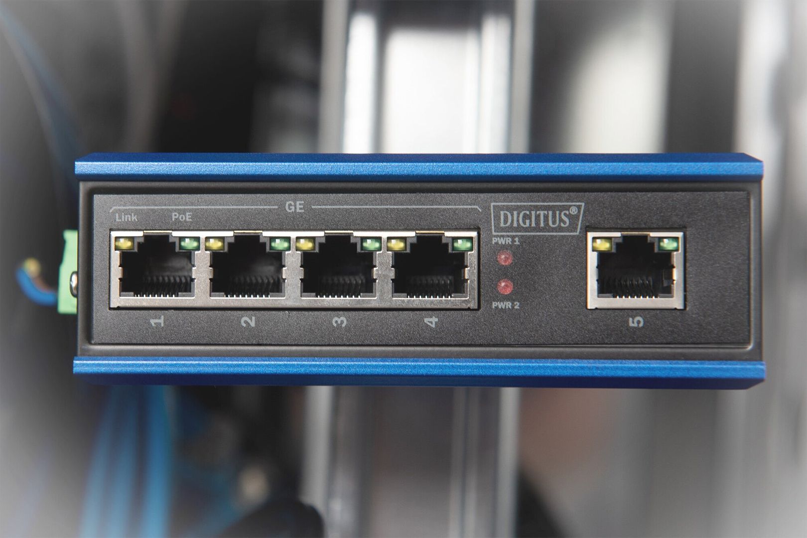 Digitus 4 Port Gigabit Network PoE Switch. Industrial. Unmanaged. 1 RJ - Image 1