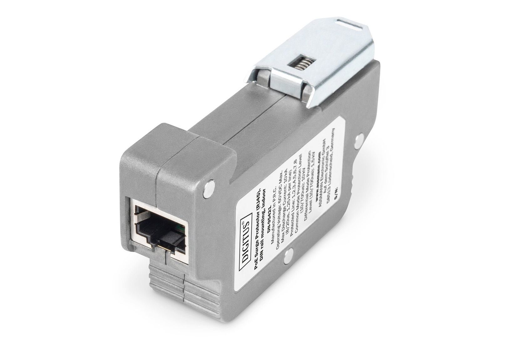 Digitus PoE surge protector (RJ45). DIN rail installation. indoor - Image 1