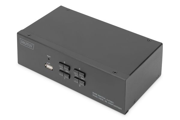 Digitus KVM Switch. 4 Port. Dual Display. 4K. DisplayPort®