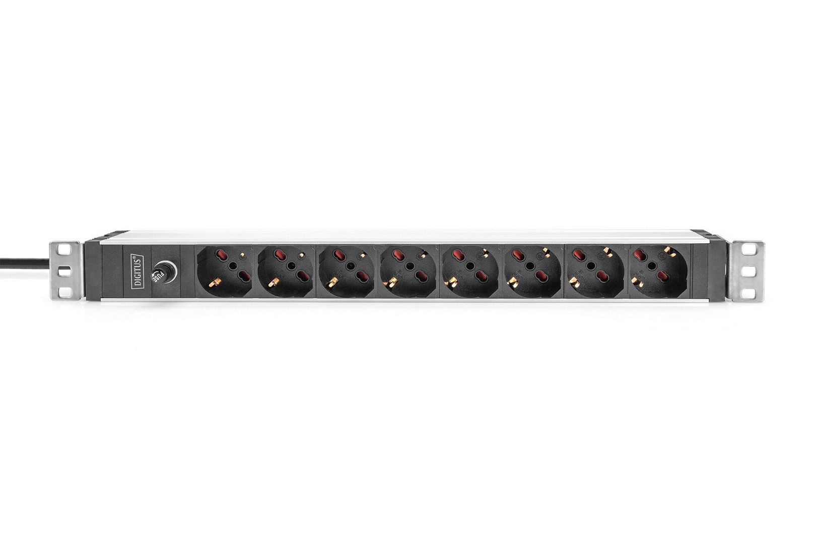 Digitus Socket strip with aluminum profile and back-up fuse. 8-way Ita - Image 1