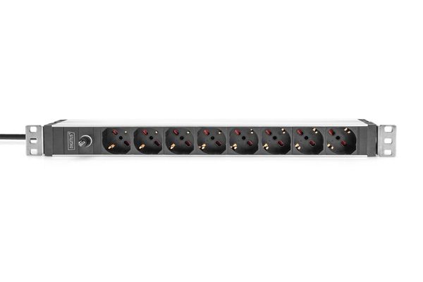 Digitus Socket strip with aluminum profile and back-up fuse. 8-way Ita