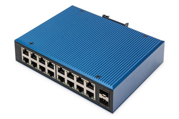 Digitus 16 port Gigabit Ethernet network switch. industrial. unmanaged