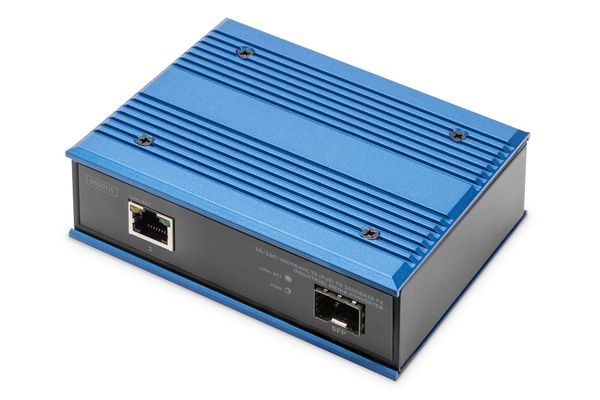 Digitus 10/100/1000Base-TX (PoE) to 1000Base-FX Industrial Media Conve