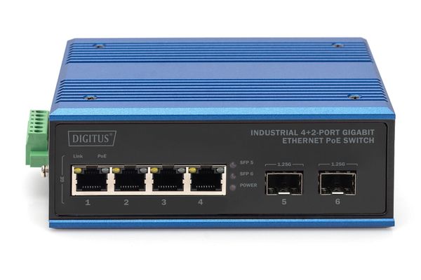 Digitus Industrial 4+2 port Gigabit Ethernet PoE switch