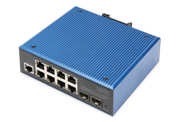 Digitus Industrial 8+2 port L2 managed Gigabit Ethernet PoE switch