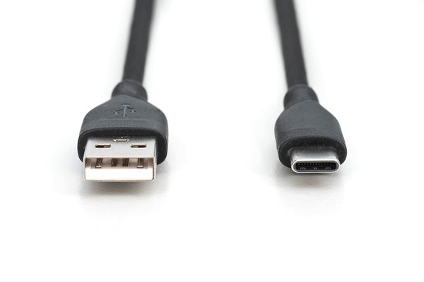 Digitus USB-C silicone connection cable. 0.5m. black