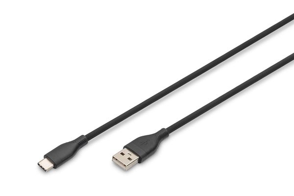 Digitus USB-C silicone connection cable. 1m. black