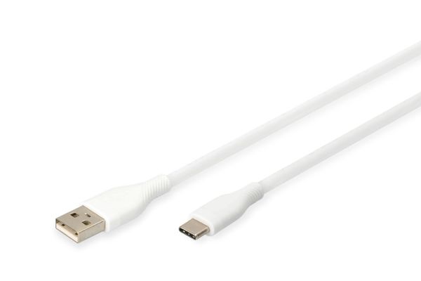 Digitus USB-C silicone connection cable. 1m. white